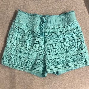 True Craft Girls  Turquoise Shorts, Size M.